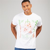 Disney Mens Pizza T-Shirt White