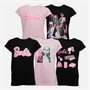 Barbie Lot de 5 t-shirts Fille noir/rose/noir/rose/noir