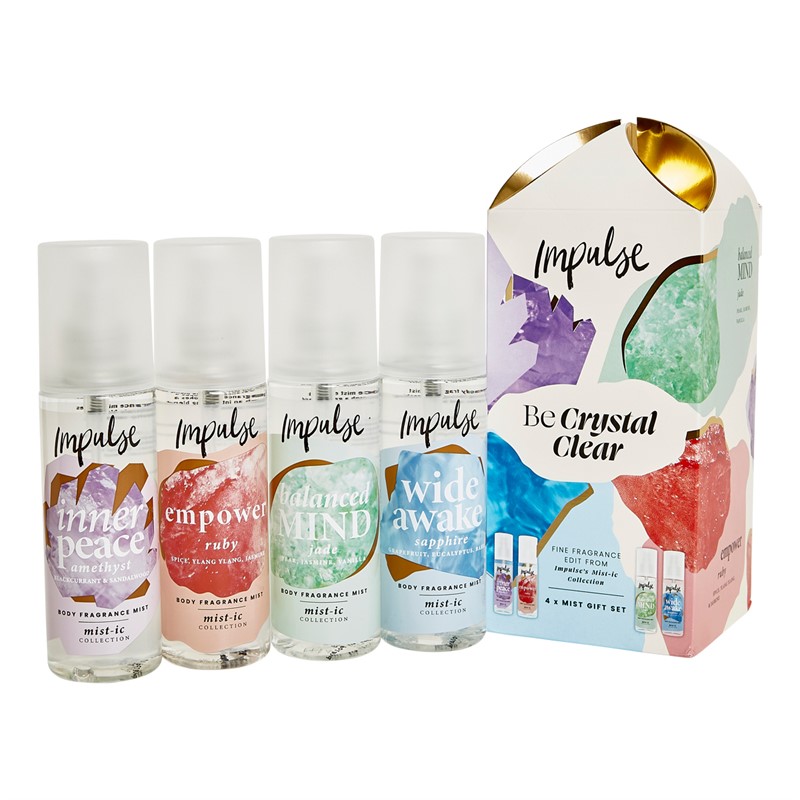 Impulse Womens Be Crystal Clear Body Mist Gift Set Multi