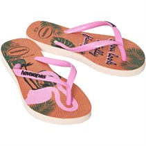 Havaianas Girls Slim Glitter Flip Flops Ballet Rose