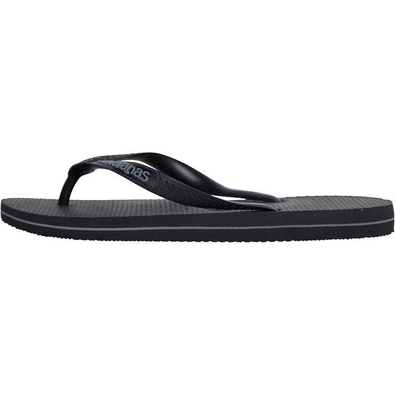 Buy Havaianas Mens Logo Filete Flip Flops Black/Black/Steel Grey