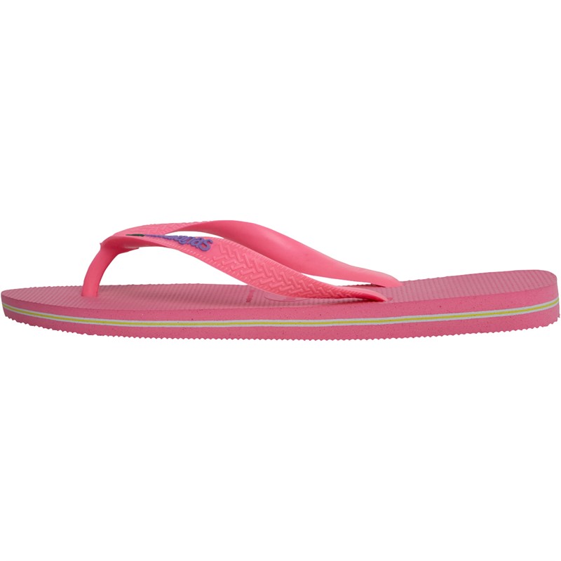 Havaianas Brasil Logo Flip Flops Crystal Rose