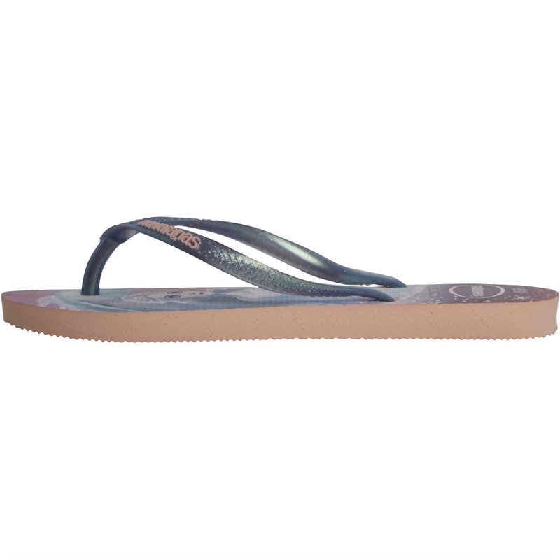 Havaianas Girls Slim Frozen Flip Flops Ballet Rose