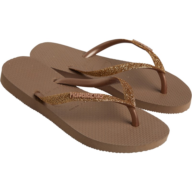 Havaianas Kids Slim Shiny Flip Flops Rose Gold