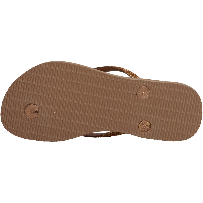 Havaianas Kids Slim Shiny Flip Flops Rose Gold