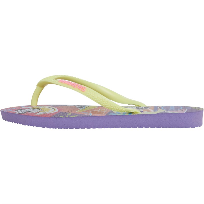 Havaianas Girls Disney Cool Flip Flops Purple Paisley