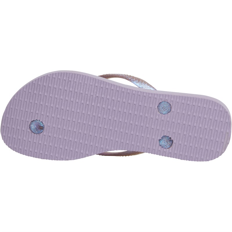 Havaianas Girls Slim Frozen Flip Flops Quiet Lilac/Lilac Moonlight Glitter
