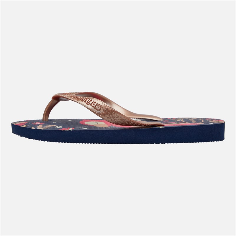 Havaianas Girls Top Pets Flip Flops Navy Blue/Rose