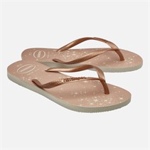 Havaianas Womens Slim Gloss Flip Flops Rose Gold