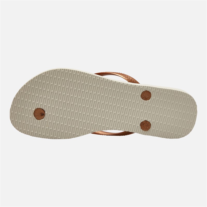 Havaianas Womens Slim Gloss Flip Flops Rose Gold