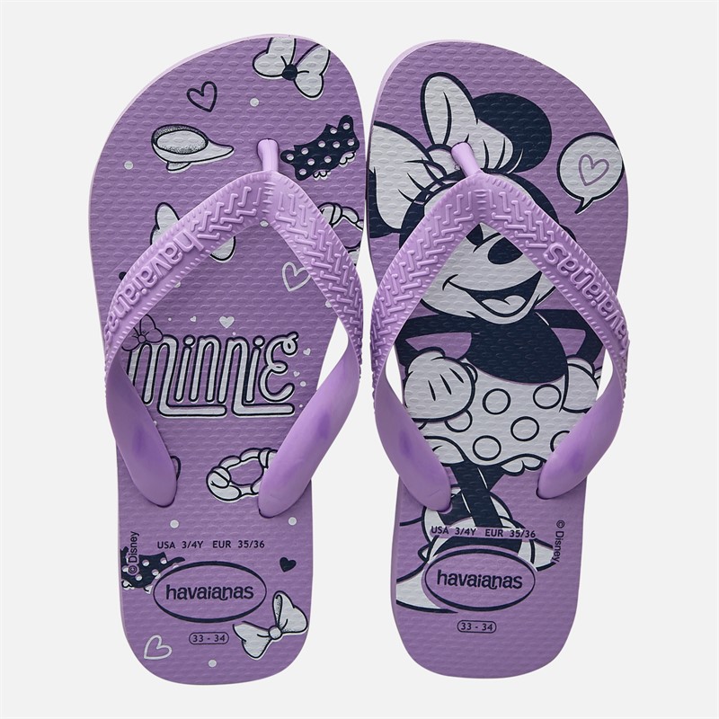 Havaianas Girls Top Disney Flip Flops Prisma Purple