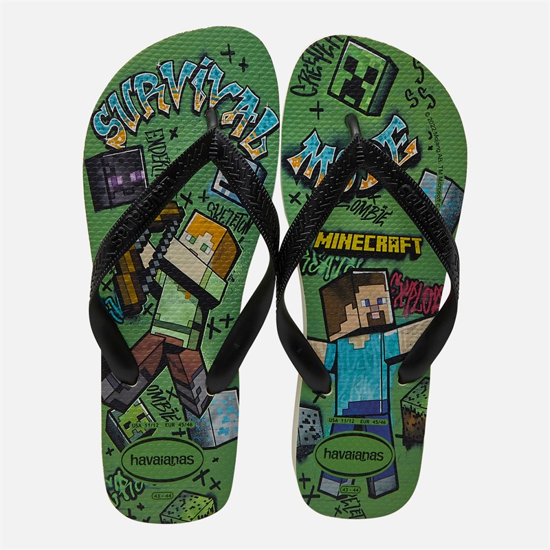 Havaianas Minecraft Flip Flops Green Multi