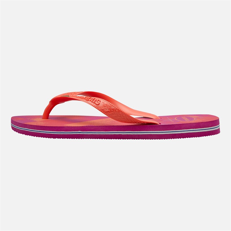 Havaianas Womens Brasil Fresh Flip Flops Pink/Multi