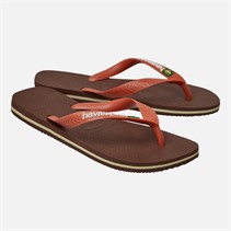Havaianas Womens Brasil Logo Flip Flops Brown/Orange