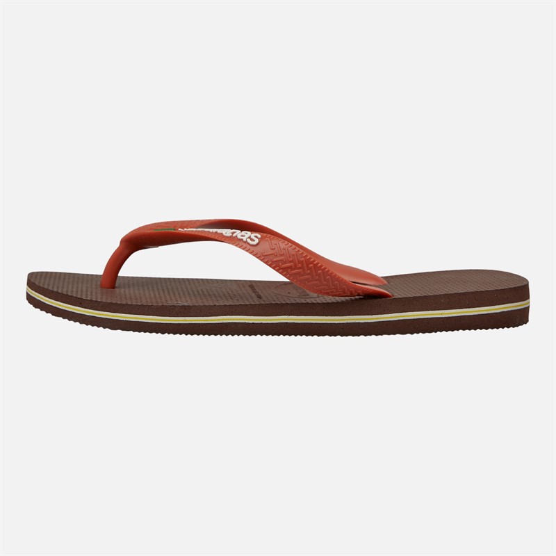 Havaianas Womens Brasil Logo Flip Flops Brown/Orange