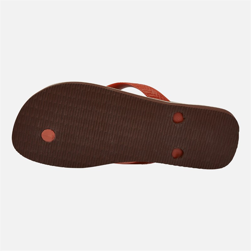 Havaianas Womens Brasil Logo Flip Flops Brown/Orange