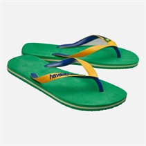 Havaianas Womens Brasil Mix Flip Flops Green/Yellow/Blue