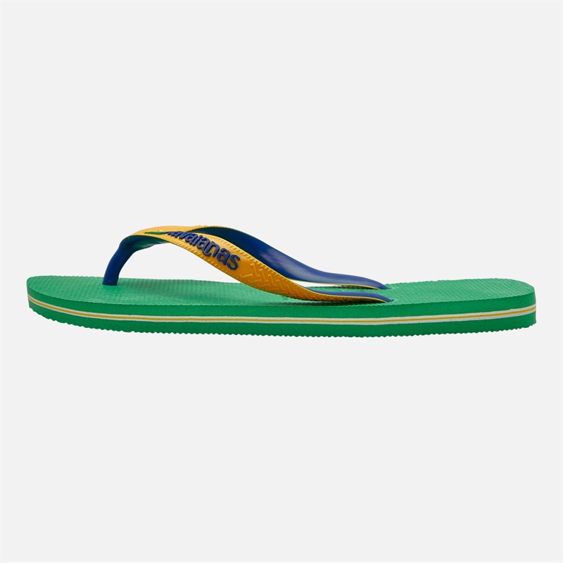 Havaianas Womens Brasil Mix Flip Flops Green/Yellow/Blue