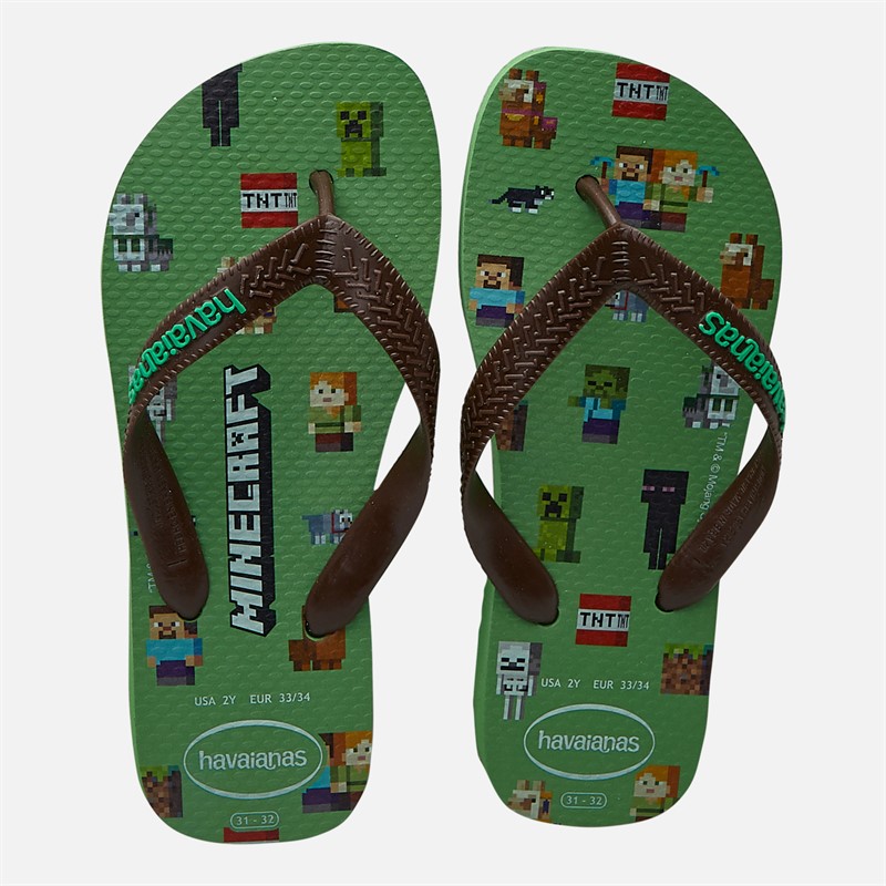 Havaianas Kids Minecraft Flip Flops Green/Multi