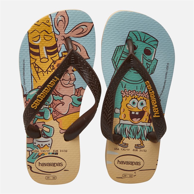 Havaianas Kids Top Bob Sponge Flip Flops Golden/Multi