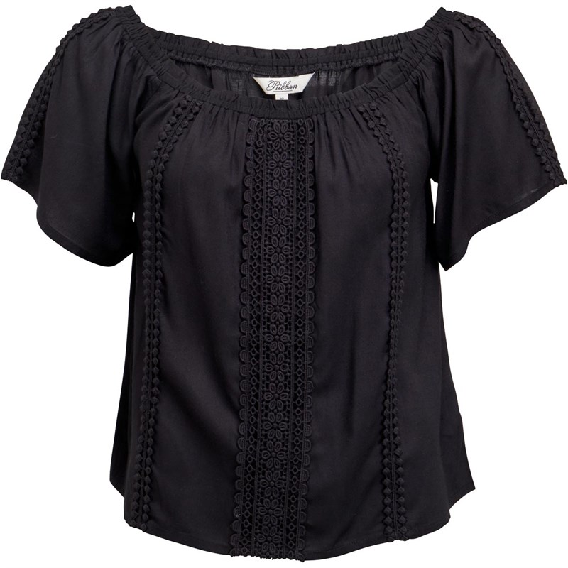 womens black bardot top