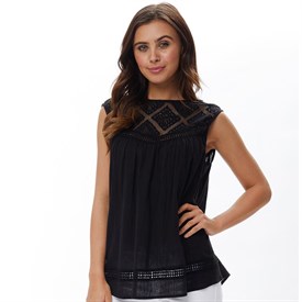 Ribbon Dames Blouse Met Korte Mouwen Zwart ribbon kopen in de aanbieding