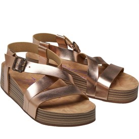 Blowfish Dames Milli Sandalen Met Sleehak Rose Goud blowfish kopen in de aanbieding