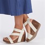 Blowfish Womens Hydra Wedge Sandals Bone Dyecut