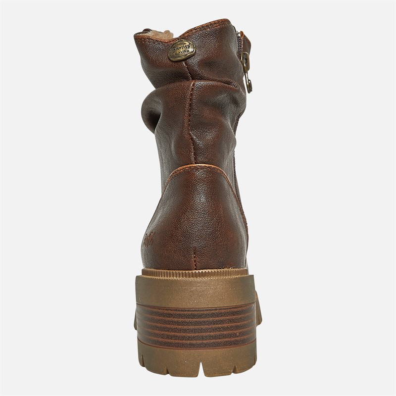 Blowfish Womens Juniper Cozy Ruched Boots Brown