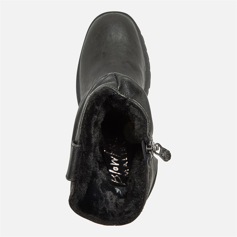 Blowfish Womens Juniper Cozy Ruched Boots Black