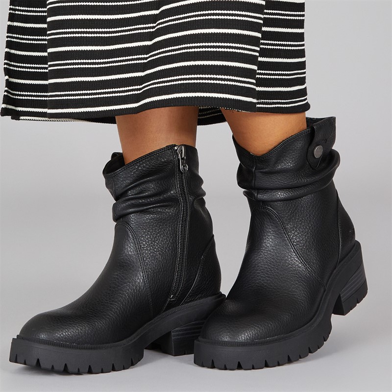 Blowfish Womens Juniper Ruched Boots Black