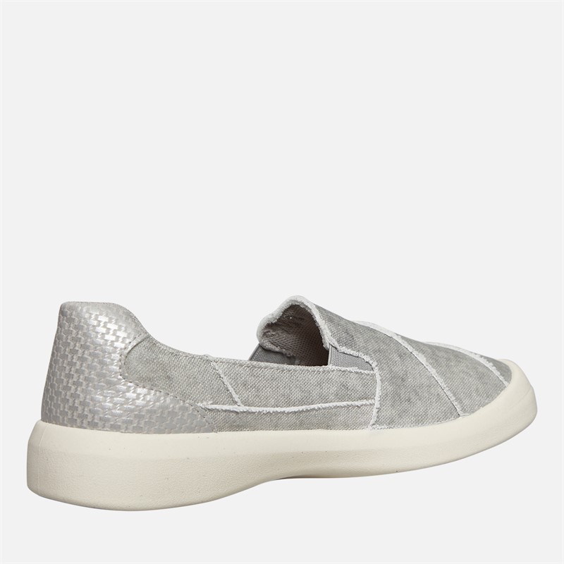 Blowfish Womens Malibu Beachfront Slip On Canvas Shoes Fog Grey
