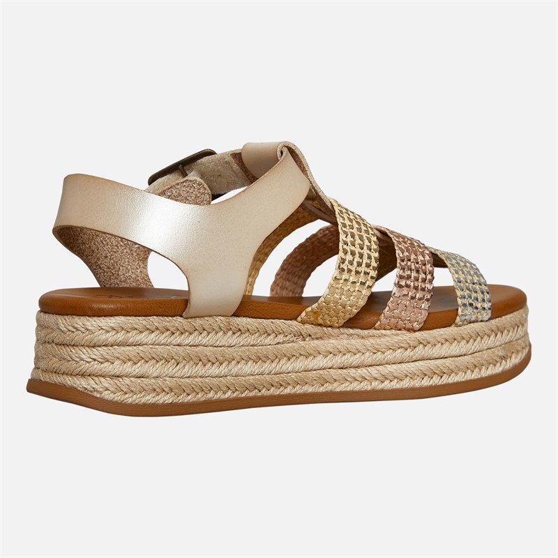 Blowfish Womens Malibu Madrid Platform Espadrille Sandals Cloud/Silver