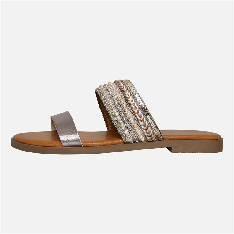 Blowfish Womens Malibu Curtis Mule Sandals Pearl/Metallic
