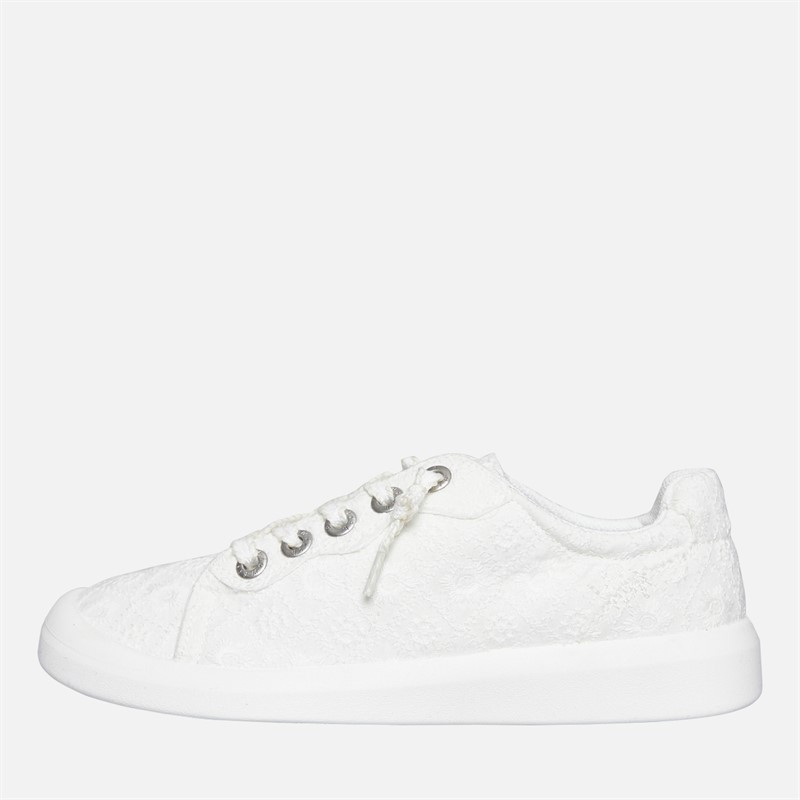 Blowfish Womens Malibu Boardwalk Lace Up Canvas Shoes White