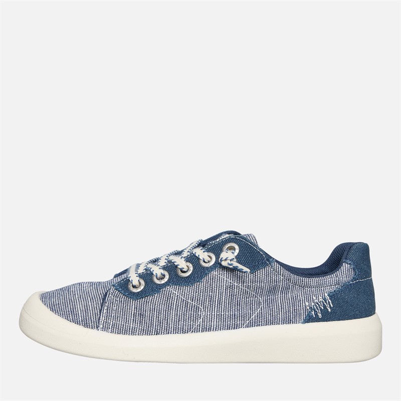 Blowfish Womens Malibu Boardwalk Lace Up Canvas Shoes Navy