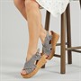 Blowfish Womens Malibu Andrea Wedge Sandals Dark Silver