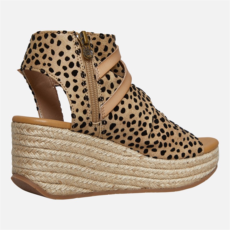 Blowfish Womens Malibu Lacey Wedge Espadrille Sandals Leopard