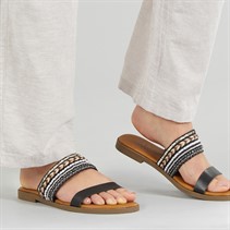 Blowfish Womens Malibu Curtis Mule Sandals Black/Metallic