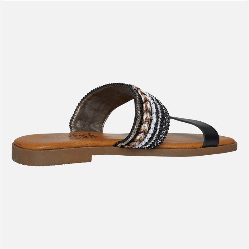 Blowfish Womens Malibu Curtis Mule Sandals Black/Metallic