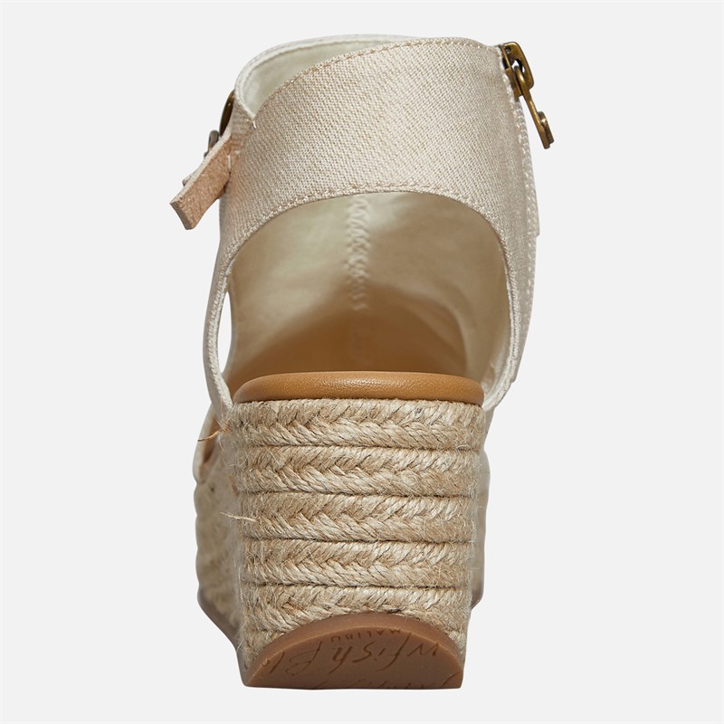 Blowfish Womens Malibu Lacey Wedge Espadrille Sandals Bone