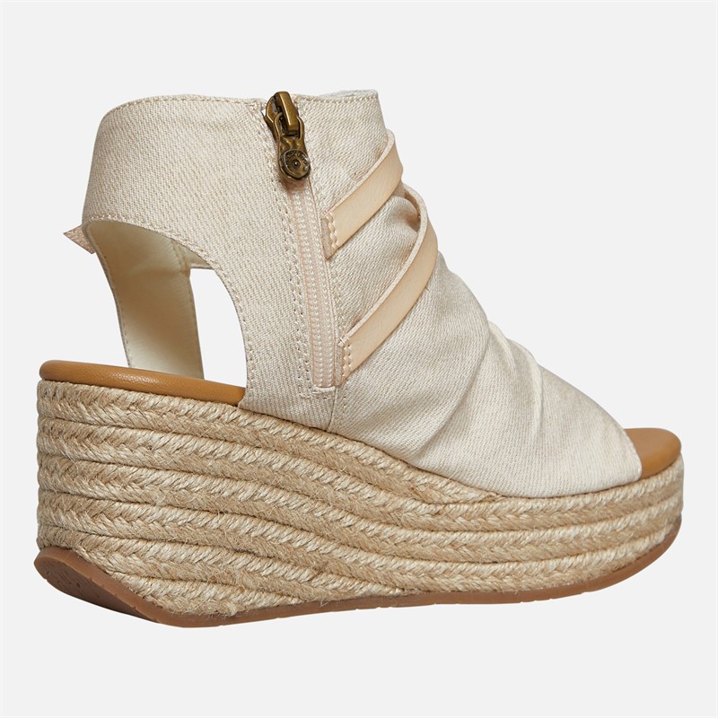 Blowfish Womens Malibu Lacey Wedge Espadrille Sandals Bone