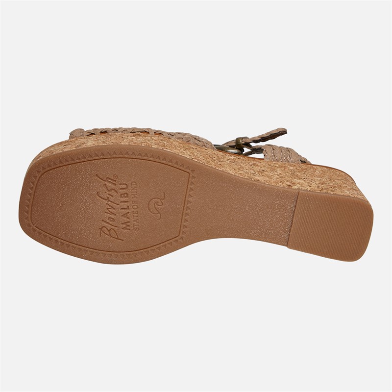 Blowfish Womens Malibu Aric Wedge Sandals Oak