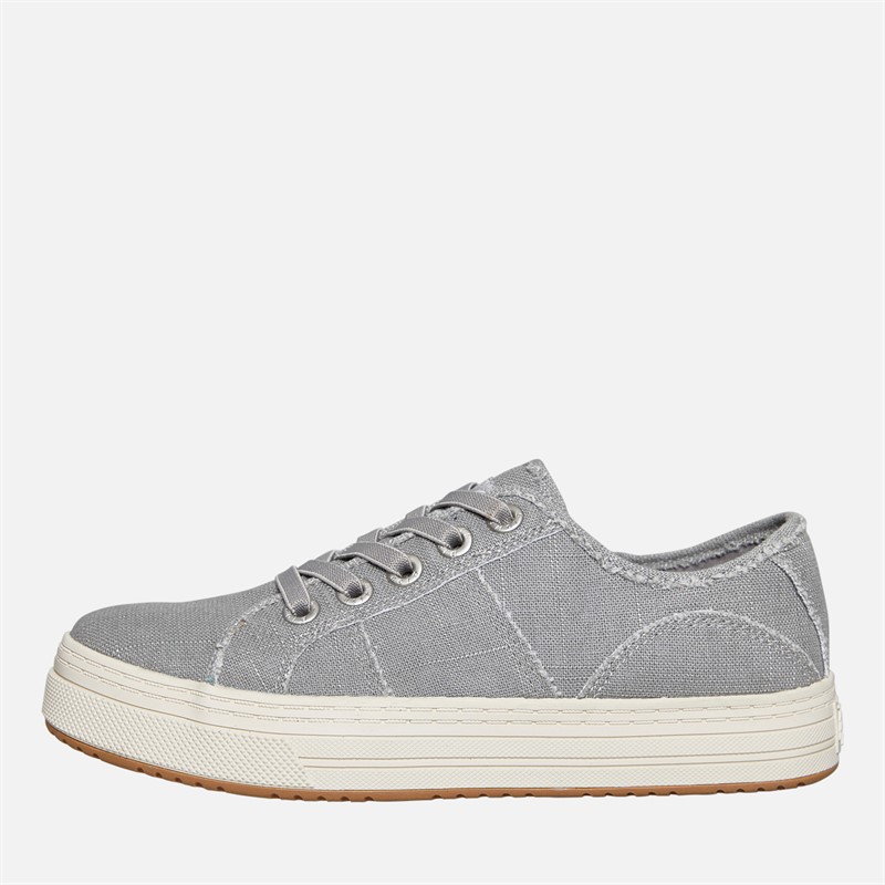 Blowfish Womens Malibu Super Smile Canvas Shoes Fog Grey