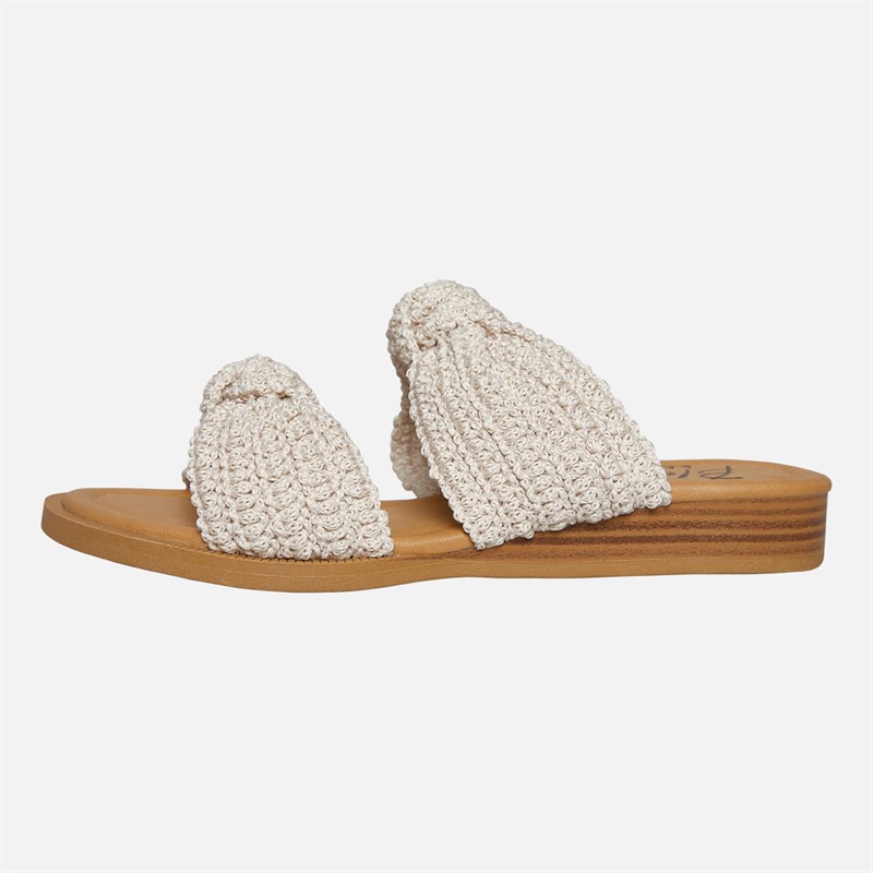 Blowfish Womens Malibu Ashland Crochet Slide Sandals White