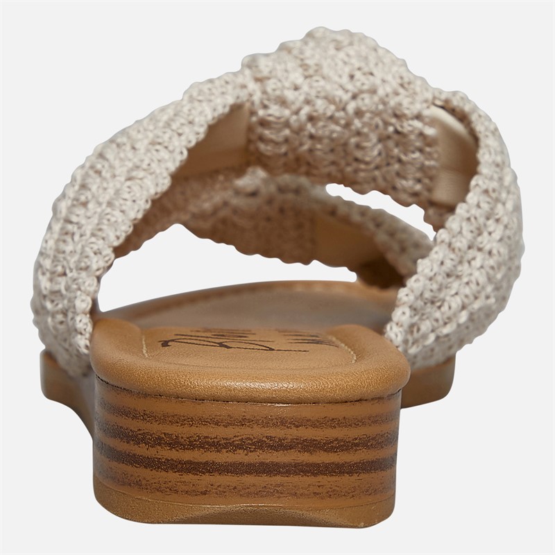 Blowfish Womens Malibu Ashland Crochet Slide Sandals White