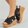 Blowfish Womens Malibu Andrea Wedge Sandals Black
