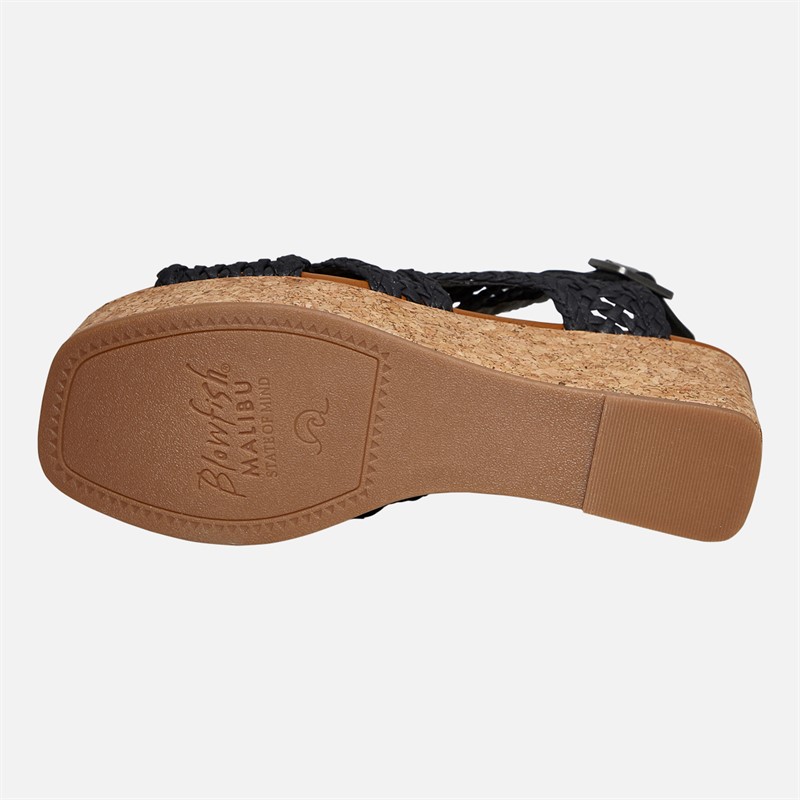 Blowfish Womens Malibu Andrea Wedge Sandals Black