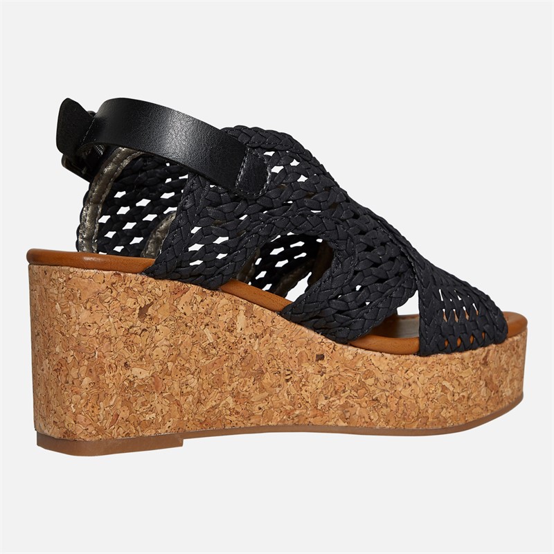 Blowfish Womens Malibu Andrea Wedge Sandals Black