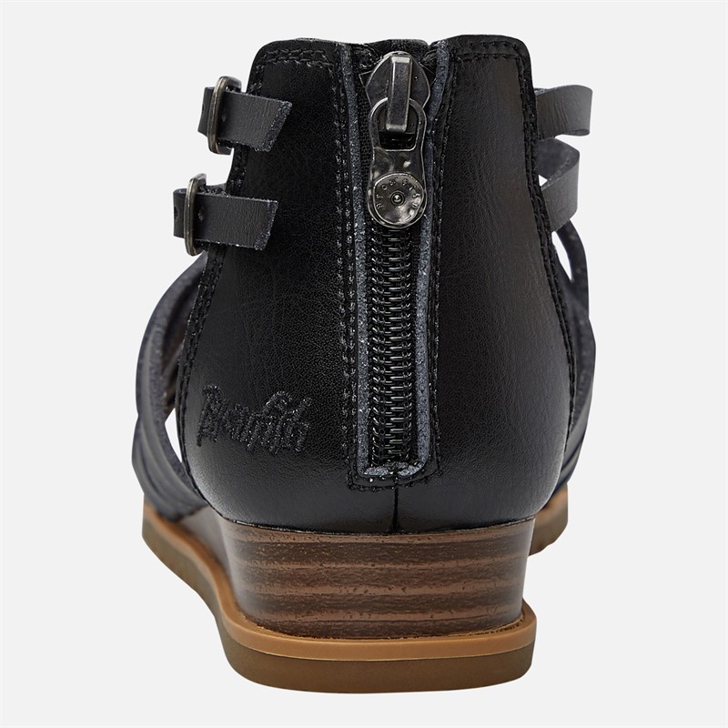 Blowfish Womens Bloomy Ankle Strap Sandals Black Dyecut